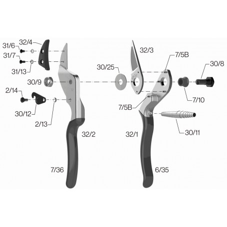 Sécateur à enclume courbe Felco 32