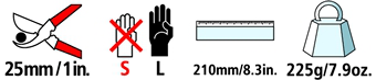 Caractéristiques techniques du sécateur à enclume plate Felco 31